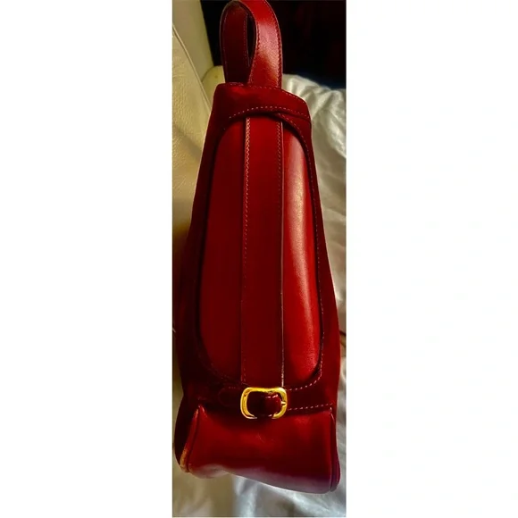 Gucci Red Suede Shoulder Bag